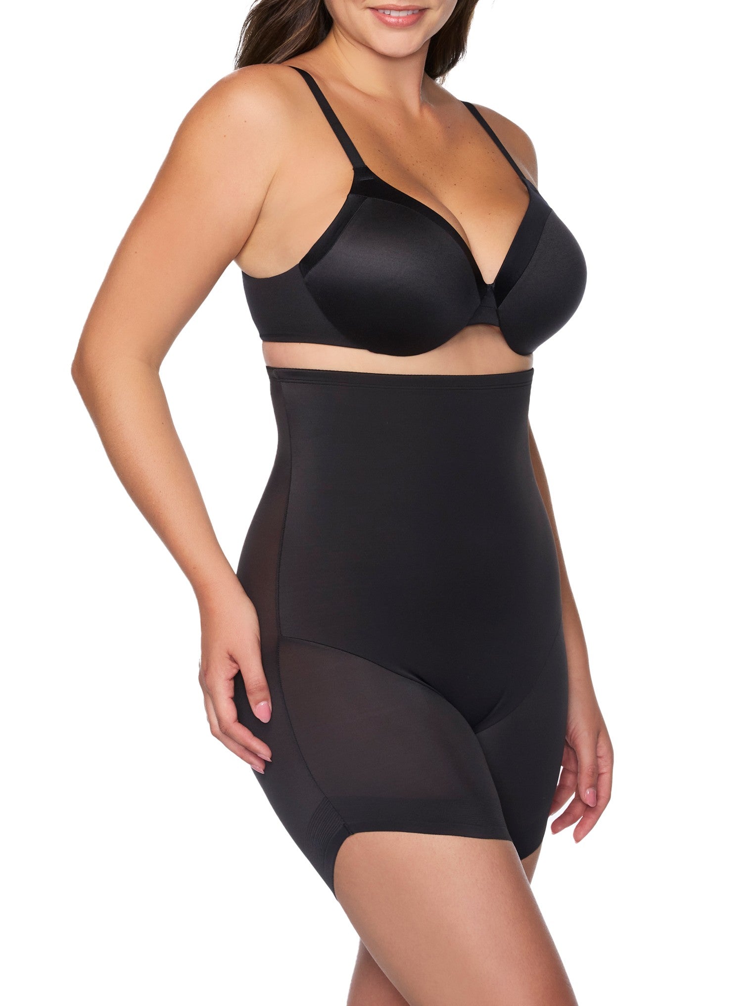 Short gainant taille haute à ourlet asymétrique et bord relevé